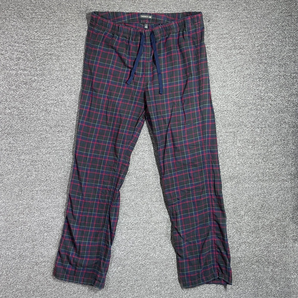 Toad&Co Pajama Pants Mens S Organic Cotton Plaid Navy Red Green Lounge Sleep